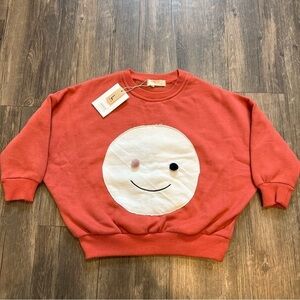 NWT Kids  Smily Face Orange Lo g Sleeves Sweatshirt Size 5
